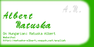 albert matuska business card